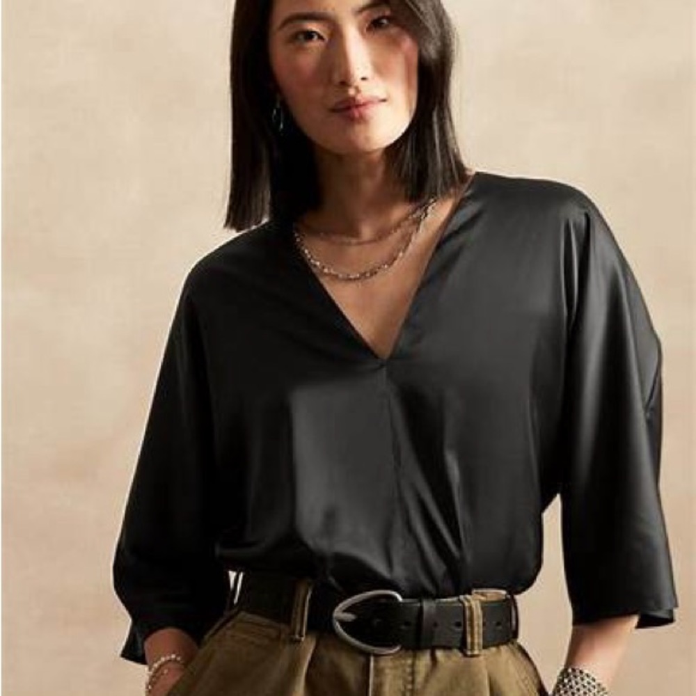 Banana Republic Olive Green Blouse - Picture 6 of 6